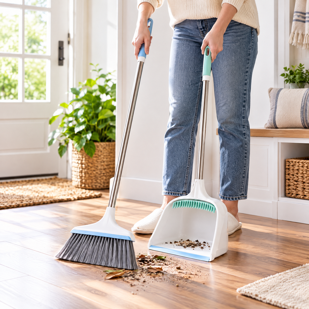mylvoryx™ Long-Handle Broom & Upright Dustpan Set — Additional product view