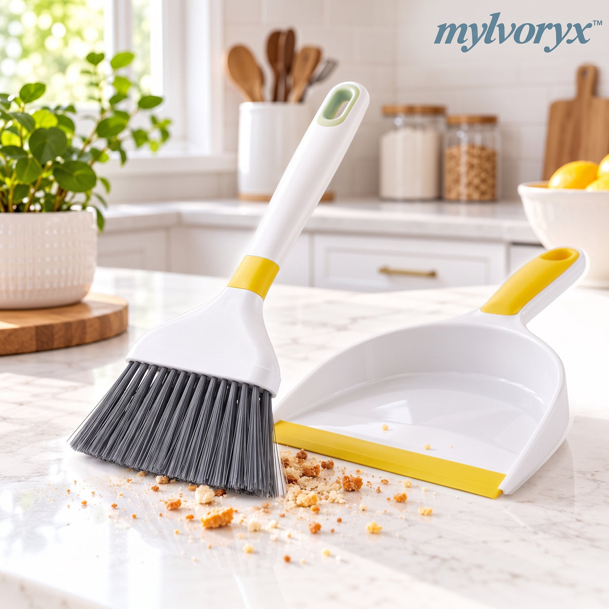 mylvoryx™ Compact Countertop Broom & Dustpan Set — Additional product view